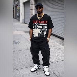 OutKast Graphic T-Shirt Hip Hop Rap Vintage Style Streetwear Black Graphic Tee